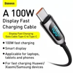 Baseus 100W Type C to Type C Display Cable Fast Charging Data Cable 5A PD Quick Charge - 1M