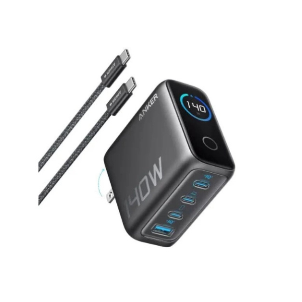 Anker Zolo 140W 4-Port Multi Device Charging GaN Power Adapter With Type-C Cable (2) Anker Zolo 140W 4-Port Multi Device Charging GaN Power Adapter With Type-C Cable