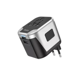 Hoco AC5 12w 2 USB+1 Socket Universal Conversion Charger