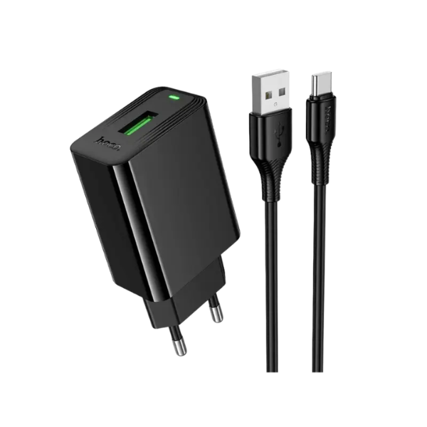 Hoco CS92A QC3.0 18W USB Charger with Type C Cable Hoco CS92A QC3.0 18W USB Charger with Type C Cable