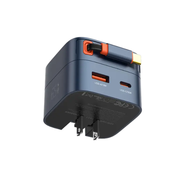 LDNIO Q10 65W GaN Fast Charger with 80cm Retractable Cable LDNIO Q10 65W GaN Fast Charger with 80cm Retractable Cable